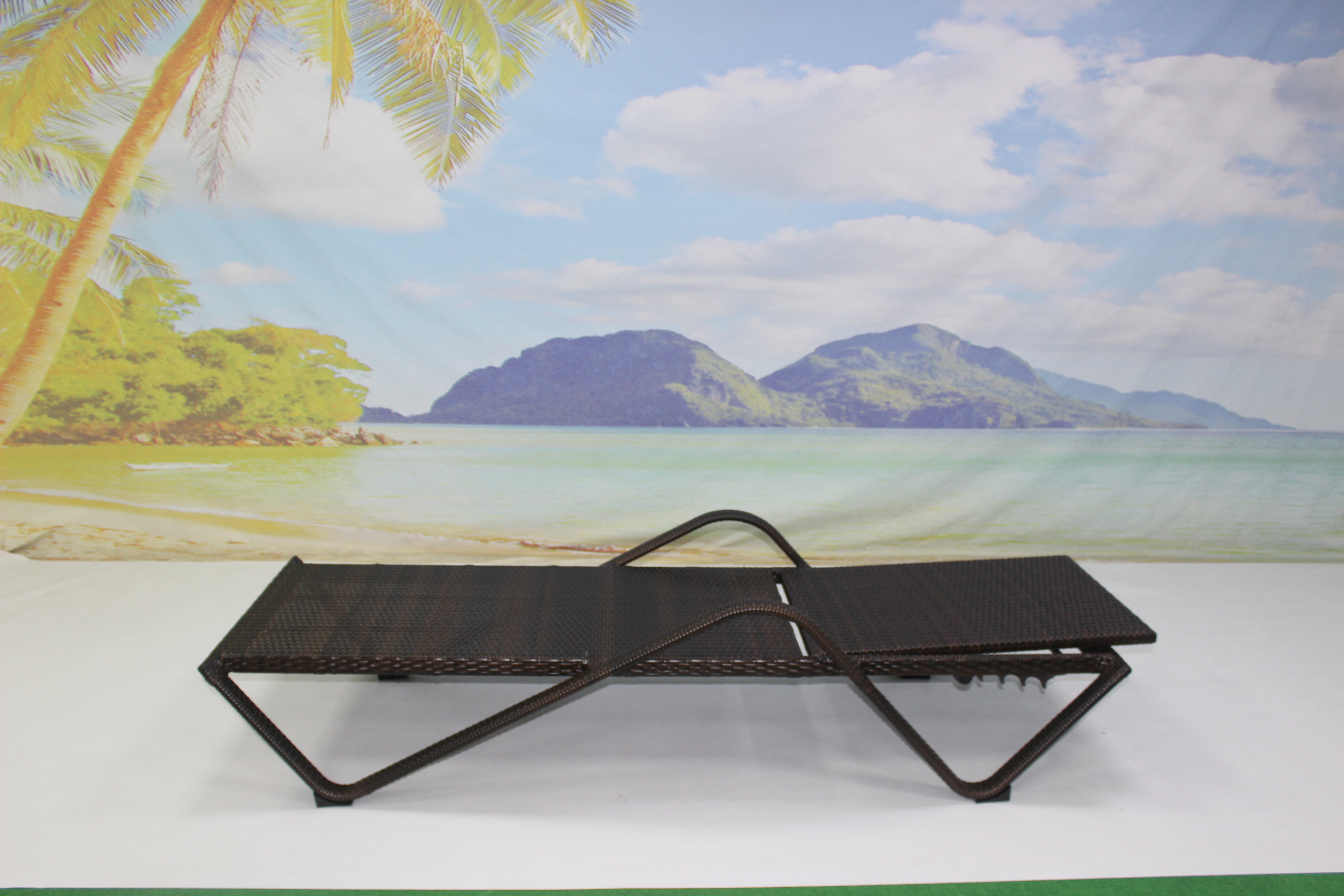 Outdoor pool side PE rattan stackable chaise lounge chair 