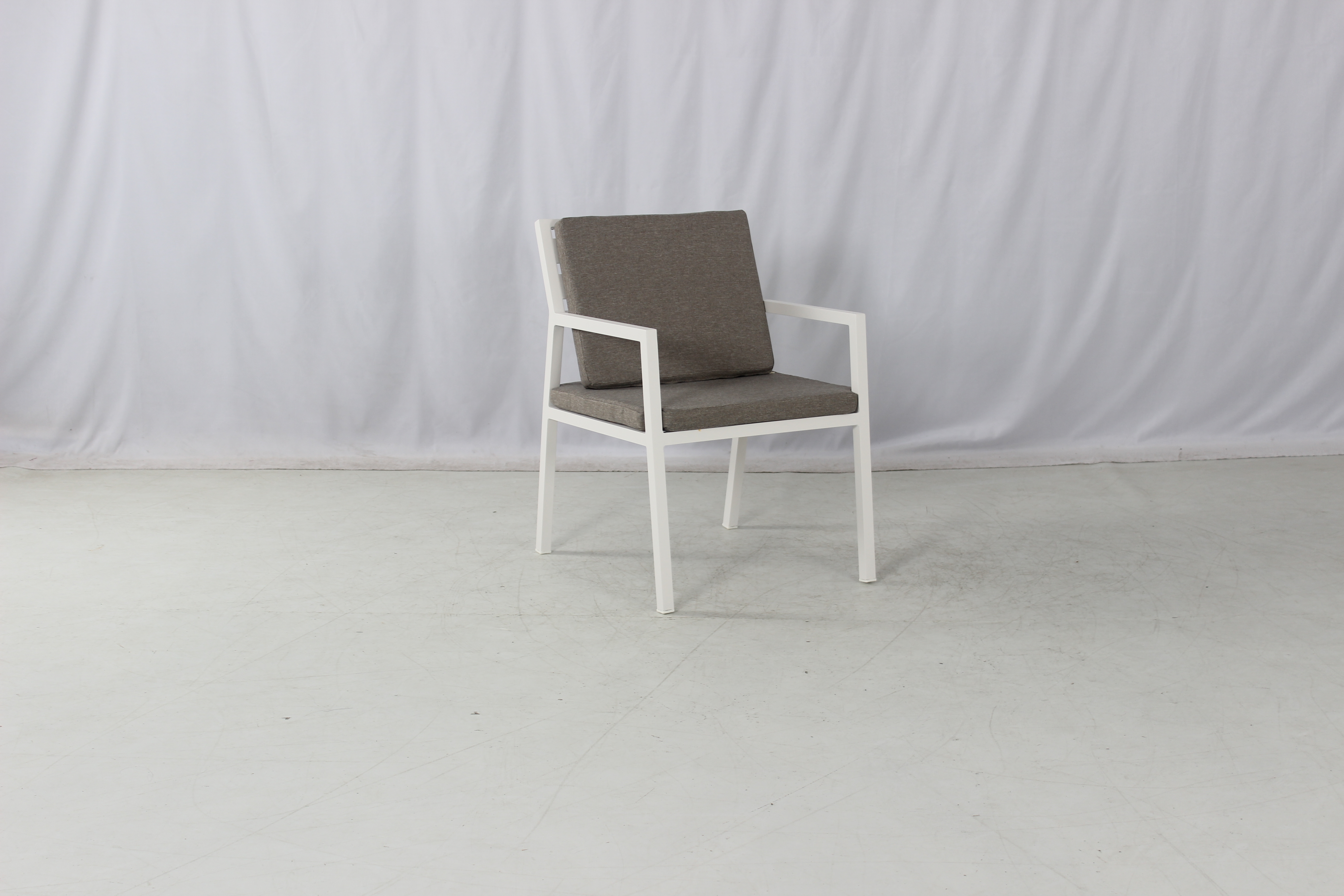 8 seater white patio aluminum large round dining table and chairs