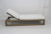 Hotel pool beach solid wood sun lounger with cushion