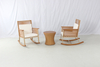 Hotel balcony 3 pieces outdoor rattan rocking chairs set