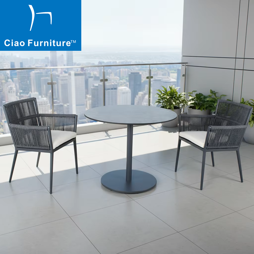 3 piece garden bistro rope chair set