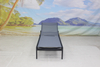 Patio reclining aluminum chaise lounge chair with wheels