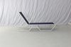 Hotel pool side furniture outdoor aluminum navy blue sling fabric chaise lounge