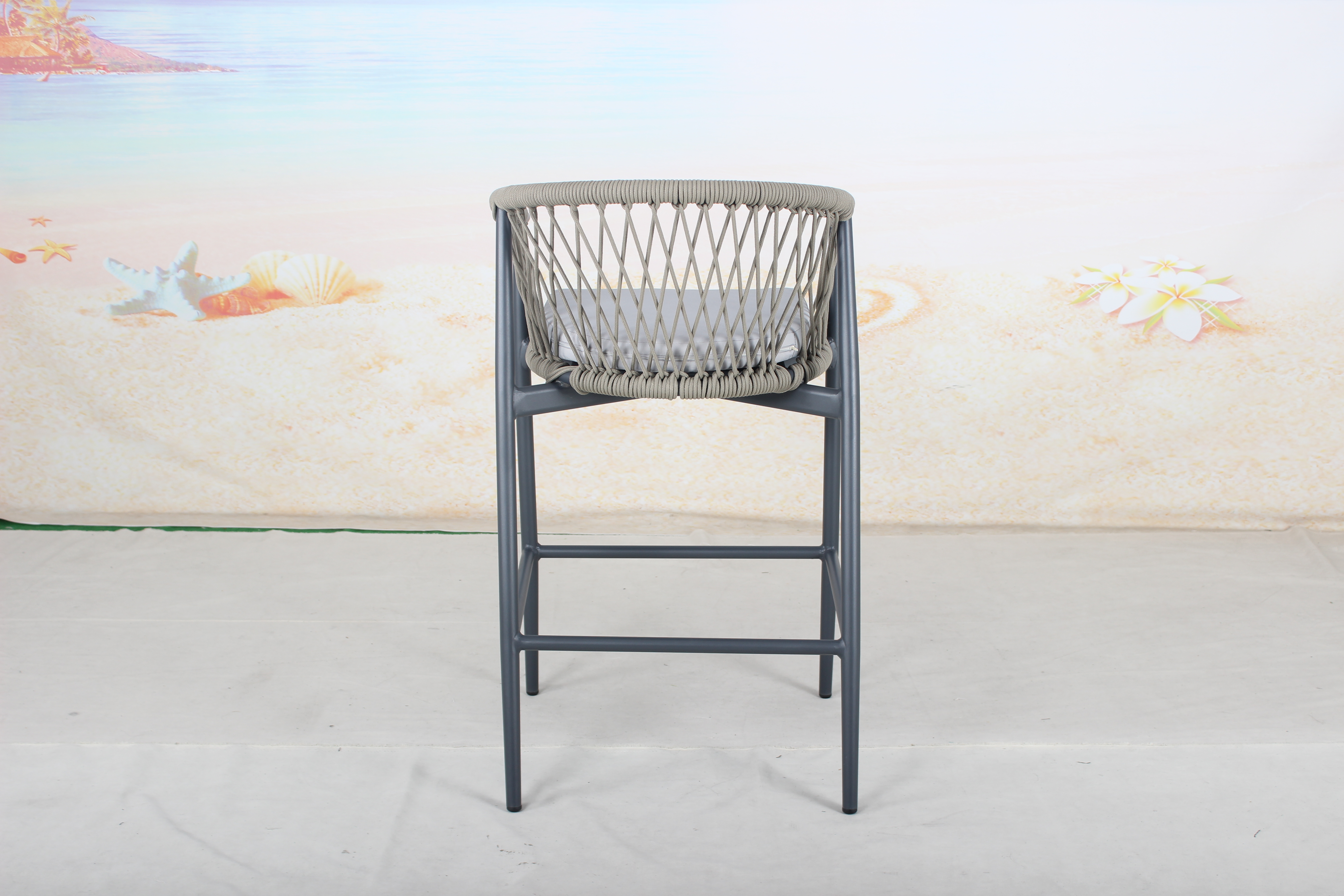 Aluminum frame patio bar height chair