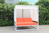 White aluminum outdoor daybed with canopy