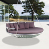  Outdoor round rattan wicker lounge hanging daybed
