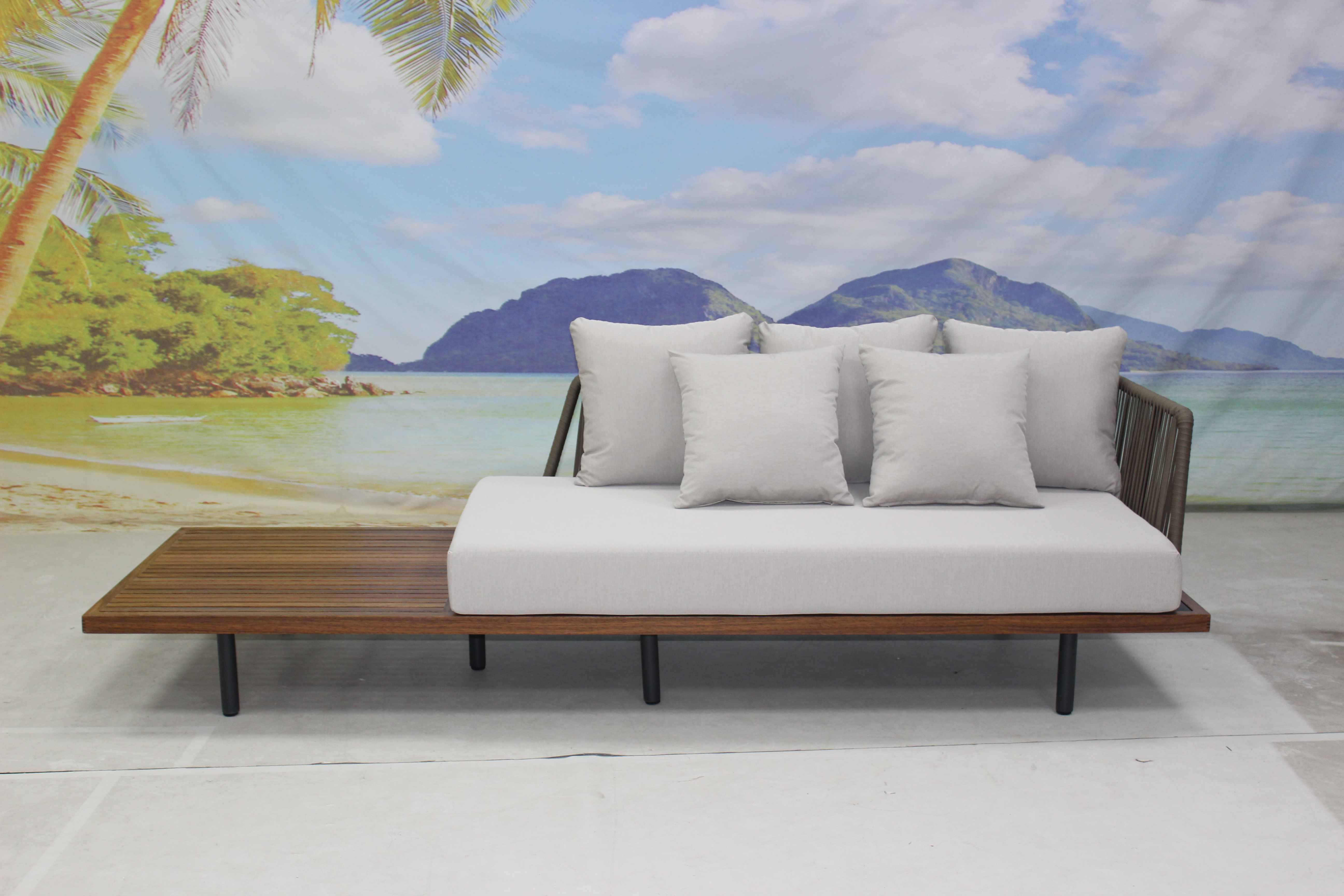 Teak wood outdoor furniture balcony sectional sofa
