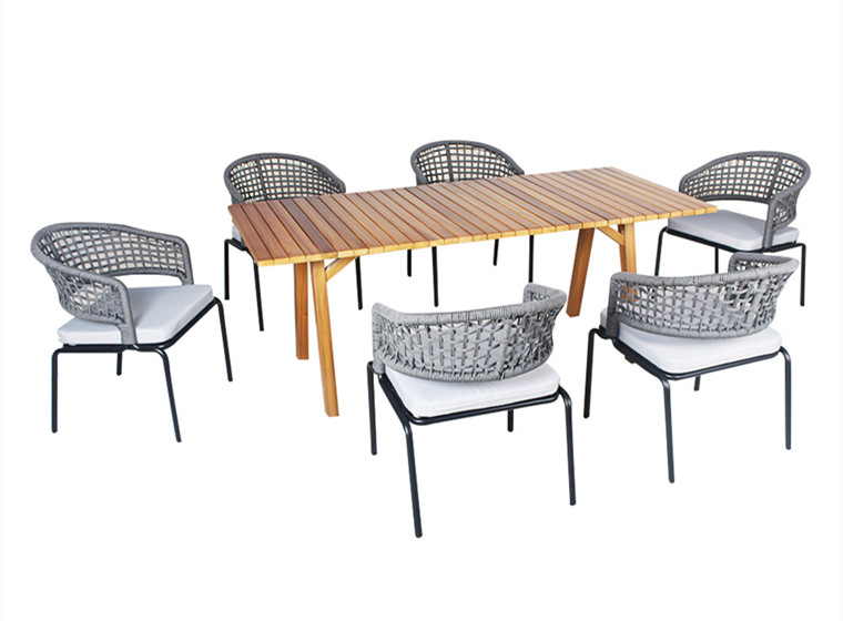 Aluminum outdoor hotel dining table and chairs