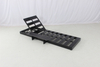Luxury pool side outdoor black aluminum chaise lounge with thick white cushion