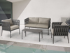  4 pieces patio rope sofa outdoor conversation set