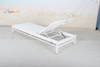 White aluminum outdoor patio sun lounger