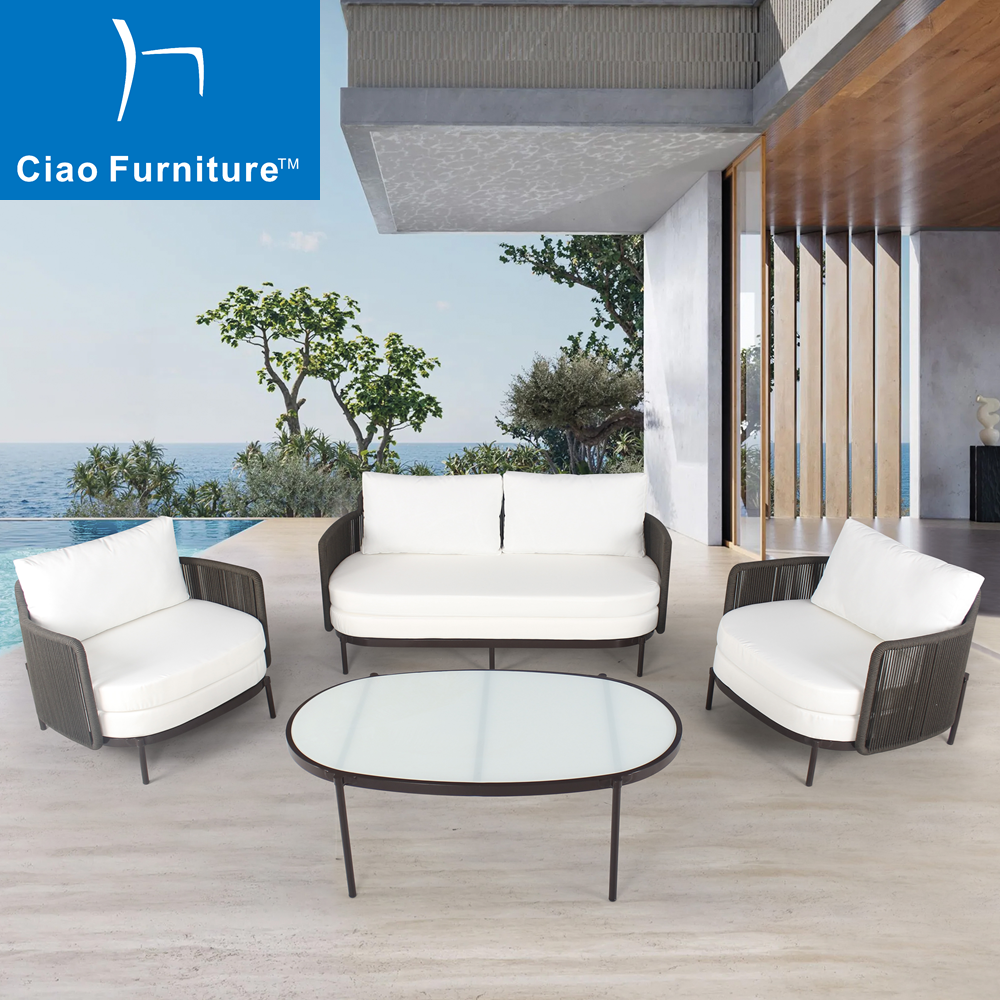 Foshan 4 piece terrace furniture garden sofa