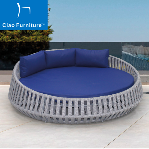 Hotel poolside furniture outdoor round lounge rope daybed