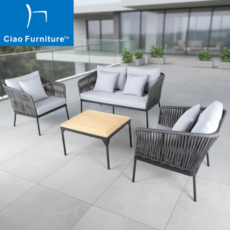 Aluminum rope outdoor garden furniture sofa set
