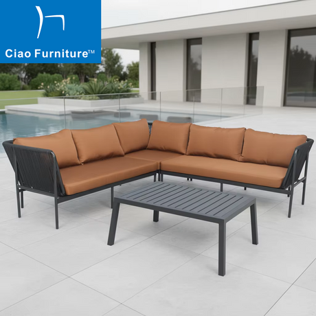 Leisure aluminum sectional sofa set