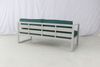 Resort 5 seater terrace outdoor aluminum seating sofa set with green cushion