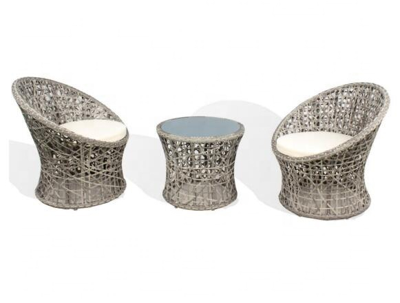 3 pieces balcony rattan chair set