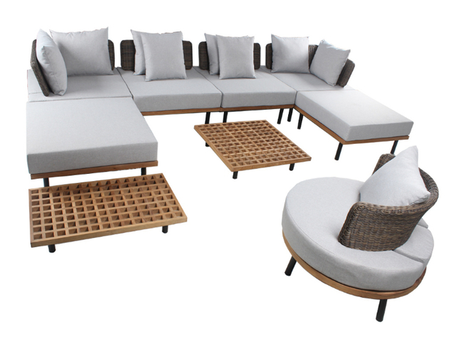 Garden teak wood sectional sofa set