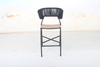 Black rope patio high bar chair