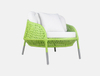 Green rattan patio single sofa chair