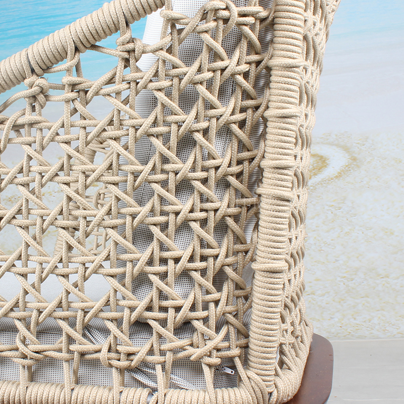 Patio outdoor woven rope single chair