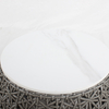 Round grey outdoor wicker end table