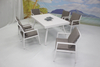 Pool side commercial white aluminum dining table and chairs set
