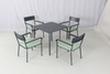 4 seater black aluminum garden square dining furniture set 
