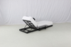 Luxury pool side outdoor black aluminum chaise lounge with thick white cushion