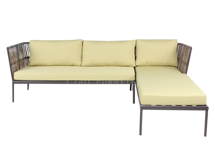Outdoor garden furniture l shape rattan sofa set