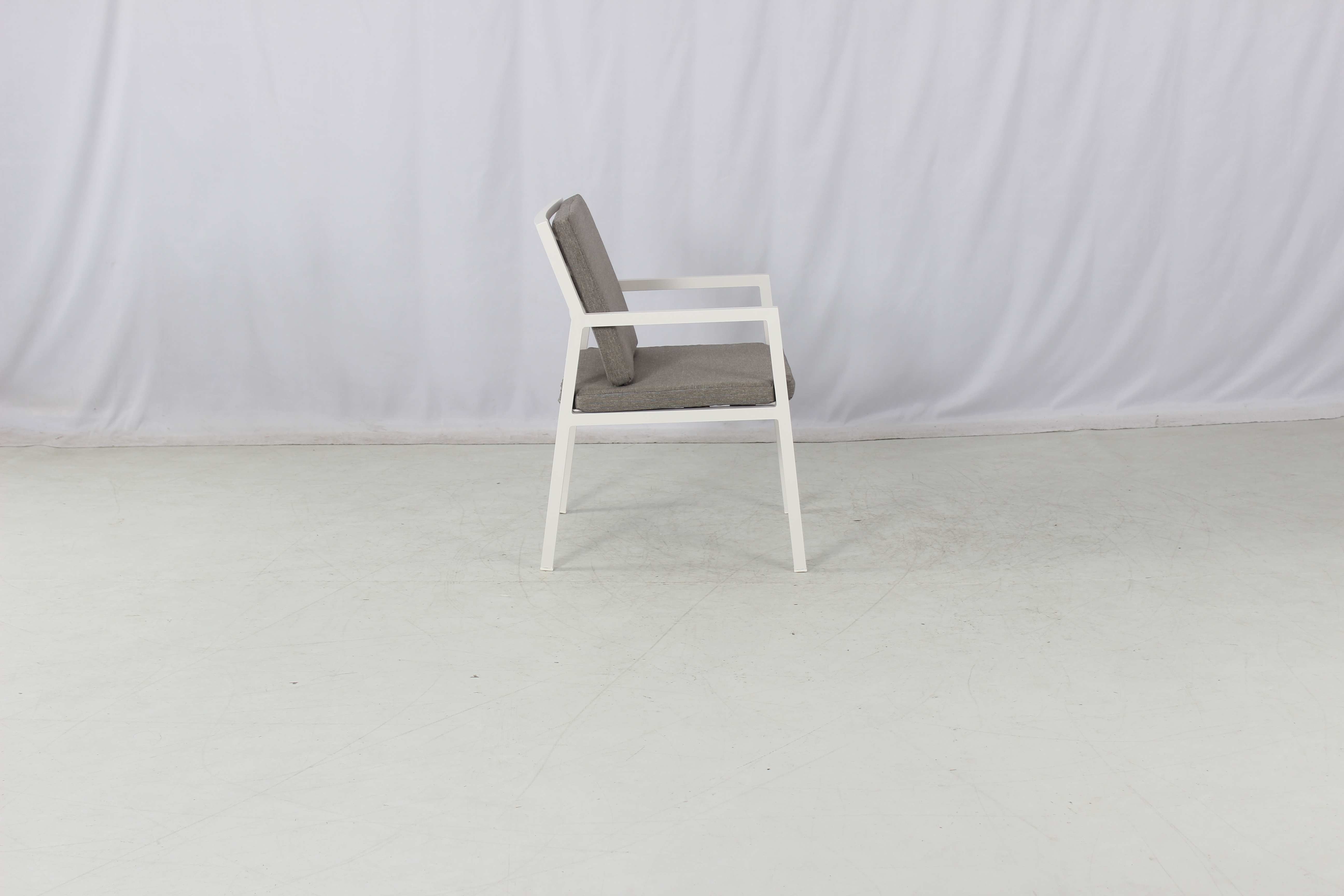 8 seater white patio aluminum large round dining table and chairs