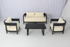Foshan 4 seater backyard outdoor black powder coated aluminum sofa