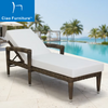Outdoor hotel patio wicker reclining sun lounger