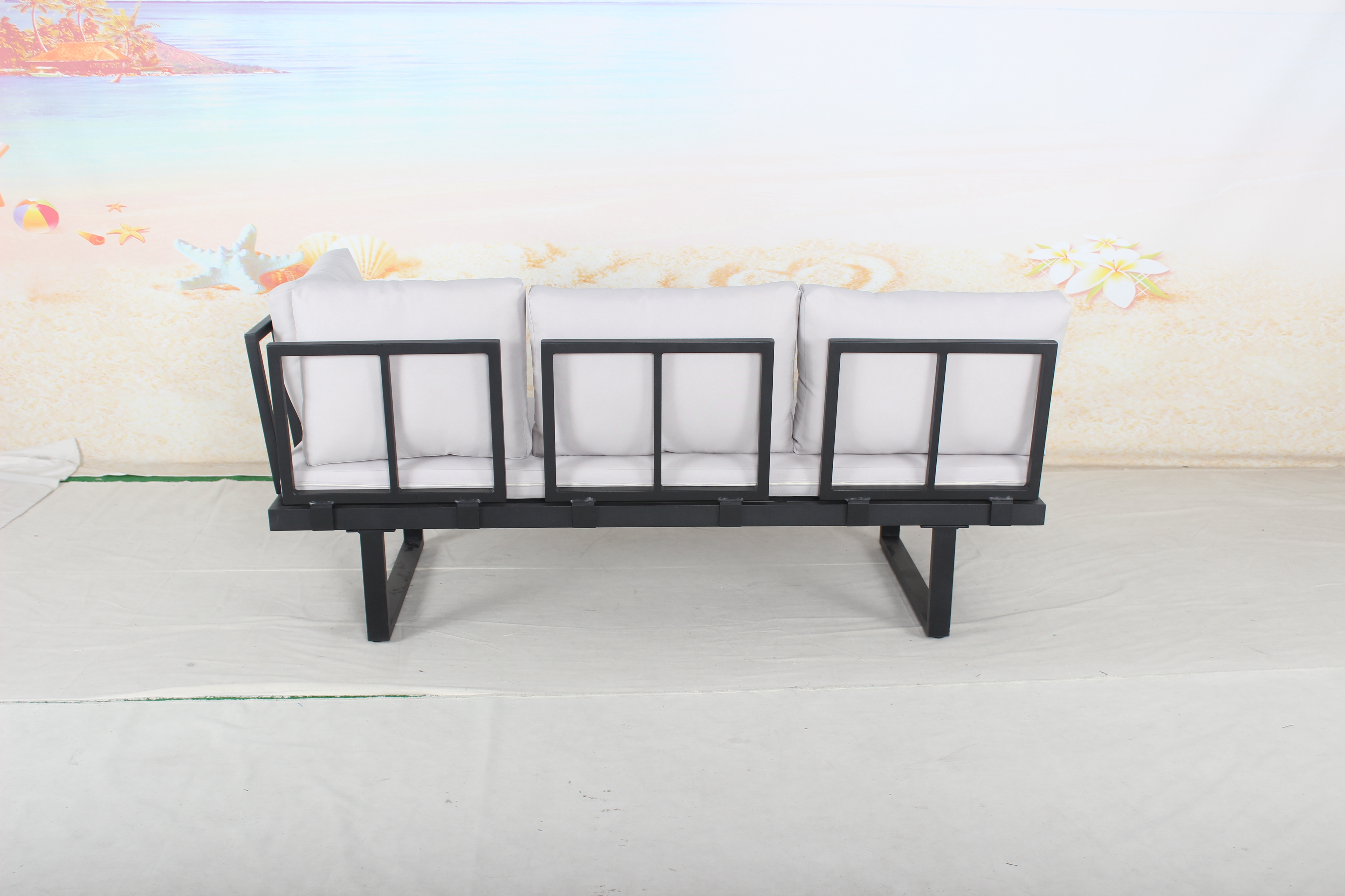 Modern KD aluminum outdoor garden sectional sofa 