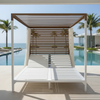 Luxury outdoor patio pool aluminum double daybed with curtain