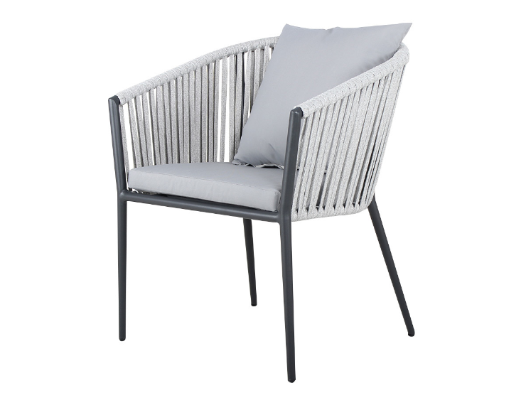 Grey rope garden patio dining chair