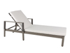 Outdoor wicker patio lounger with armrest