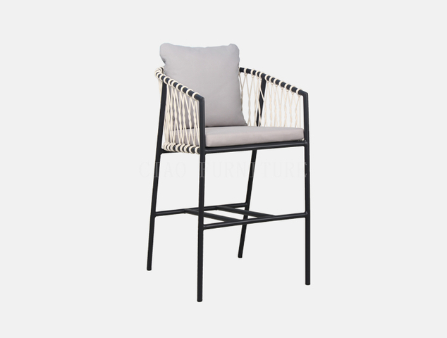 Rope weave simple outdoor bar chair