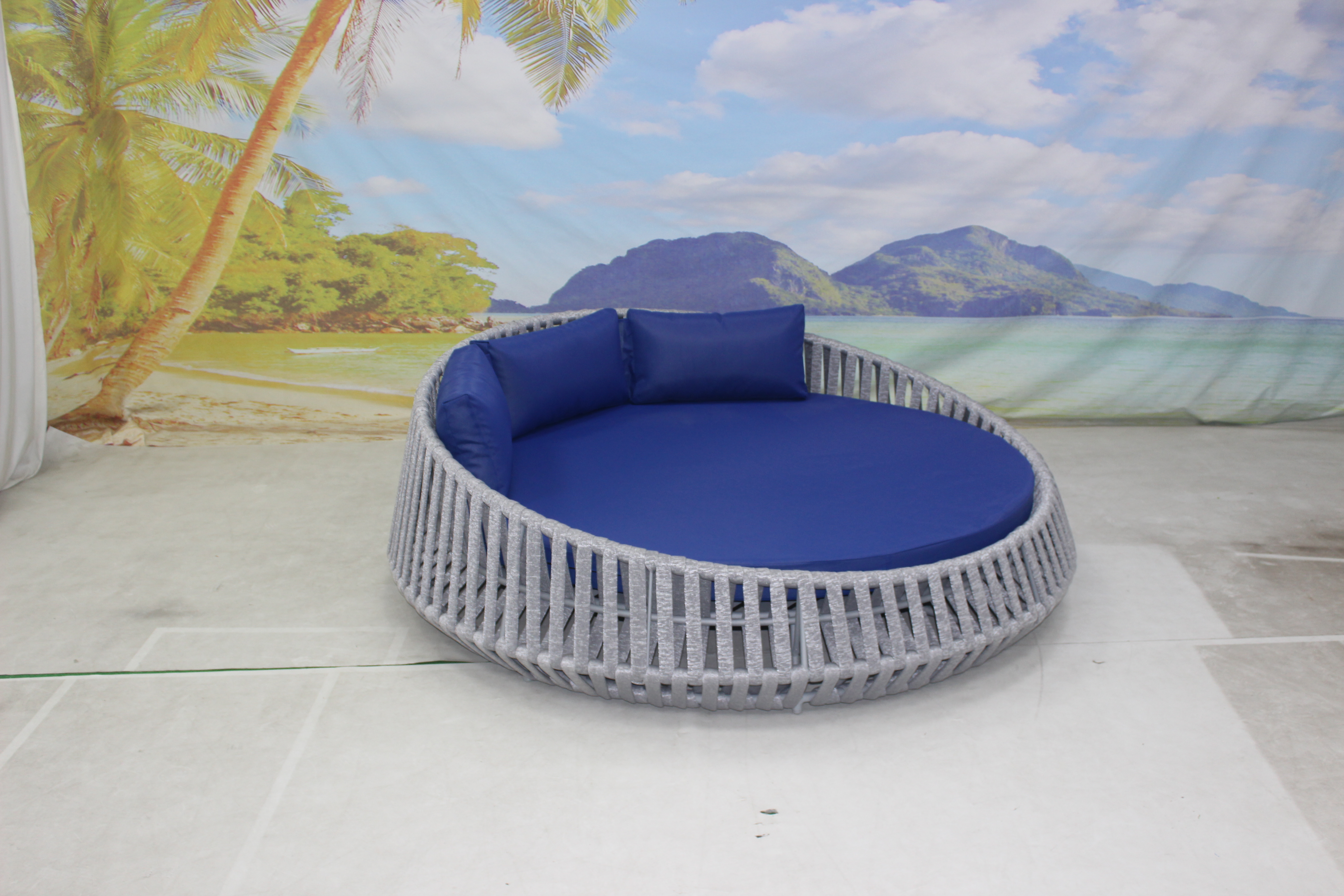 Hotel poolside furniture outdoor round lounge rope daybed