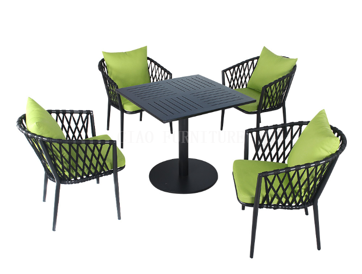 5 piece patio square aluminum dining set