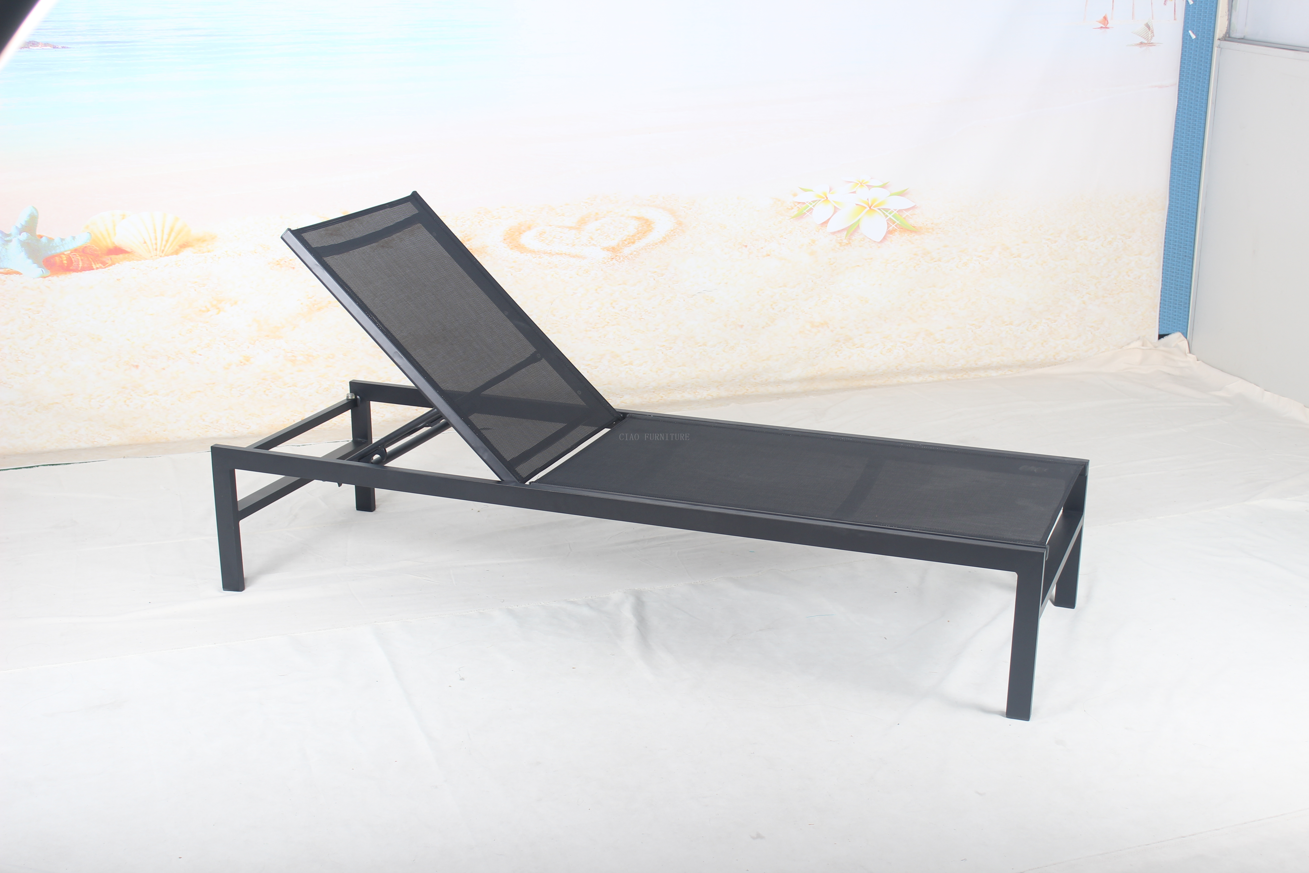Aluminum frame textile pool chaise lounger