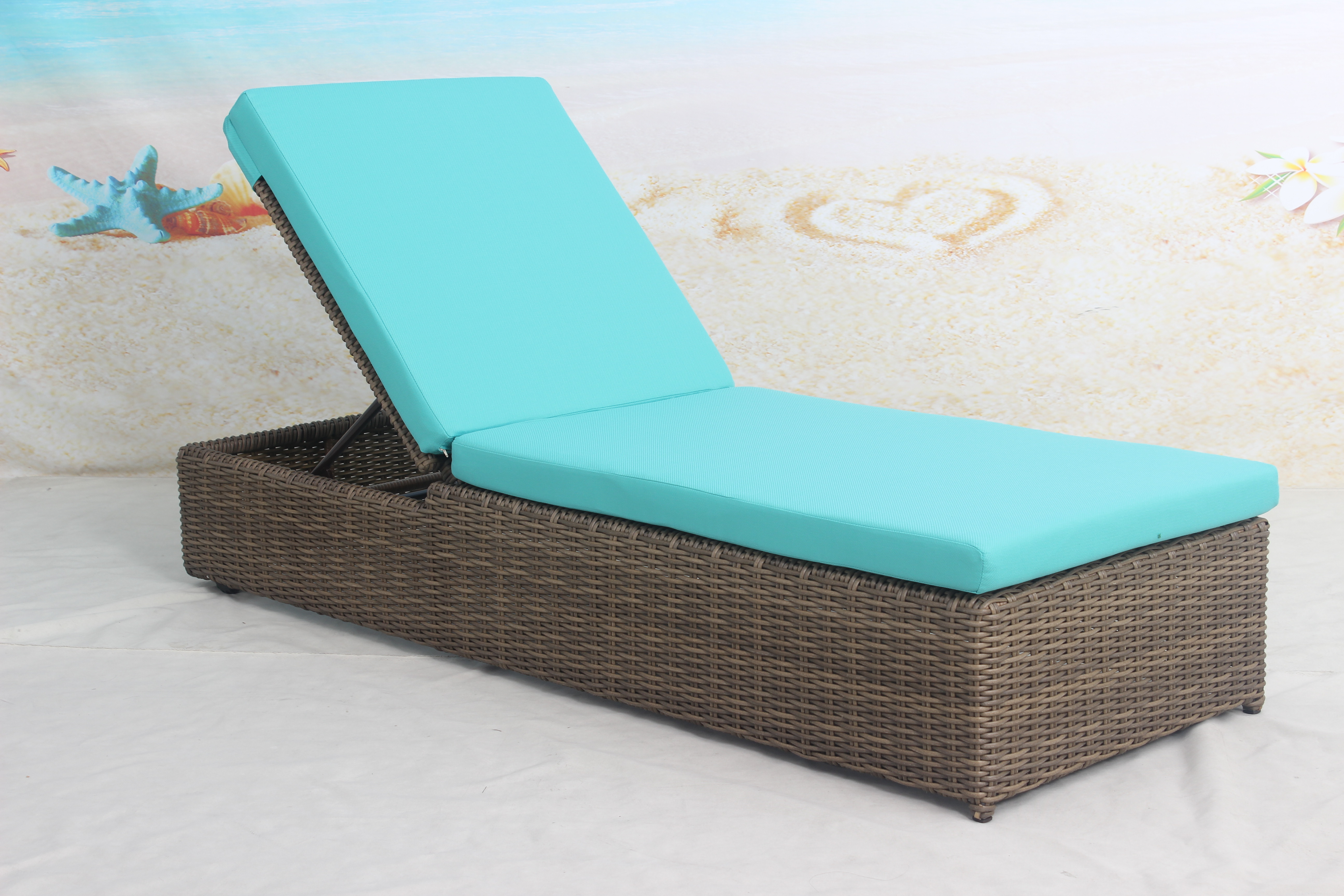 Hotel pool PE rattan outdoor sun lounger