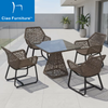 4 seater rattan garden square table and chairs set 