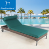 Patio outdoor rattan chaise lounge with cushion