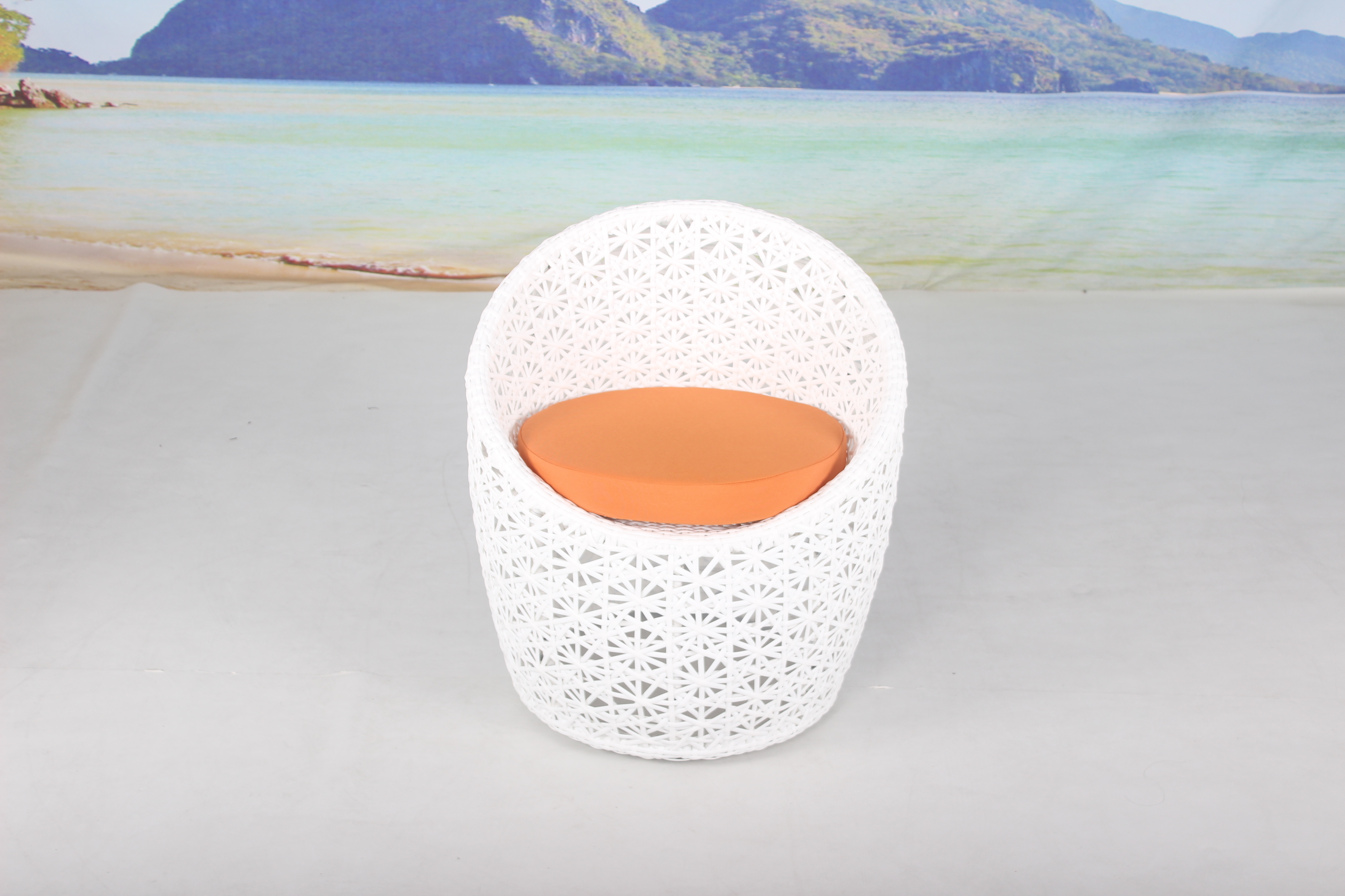 3 pieces white rattan balcony patio conversation set