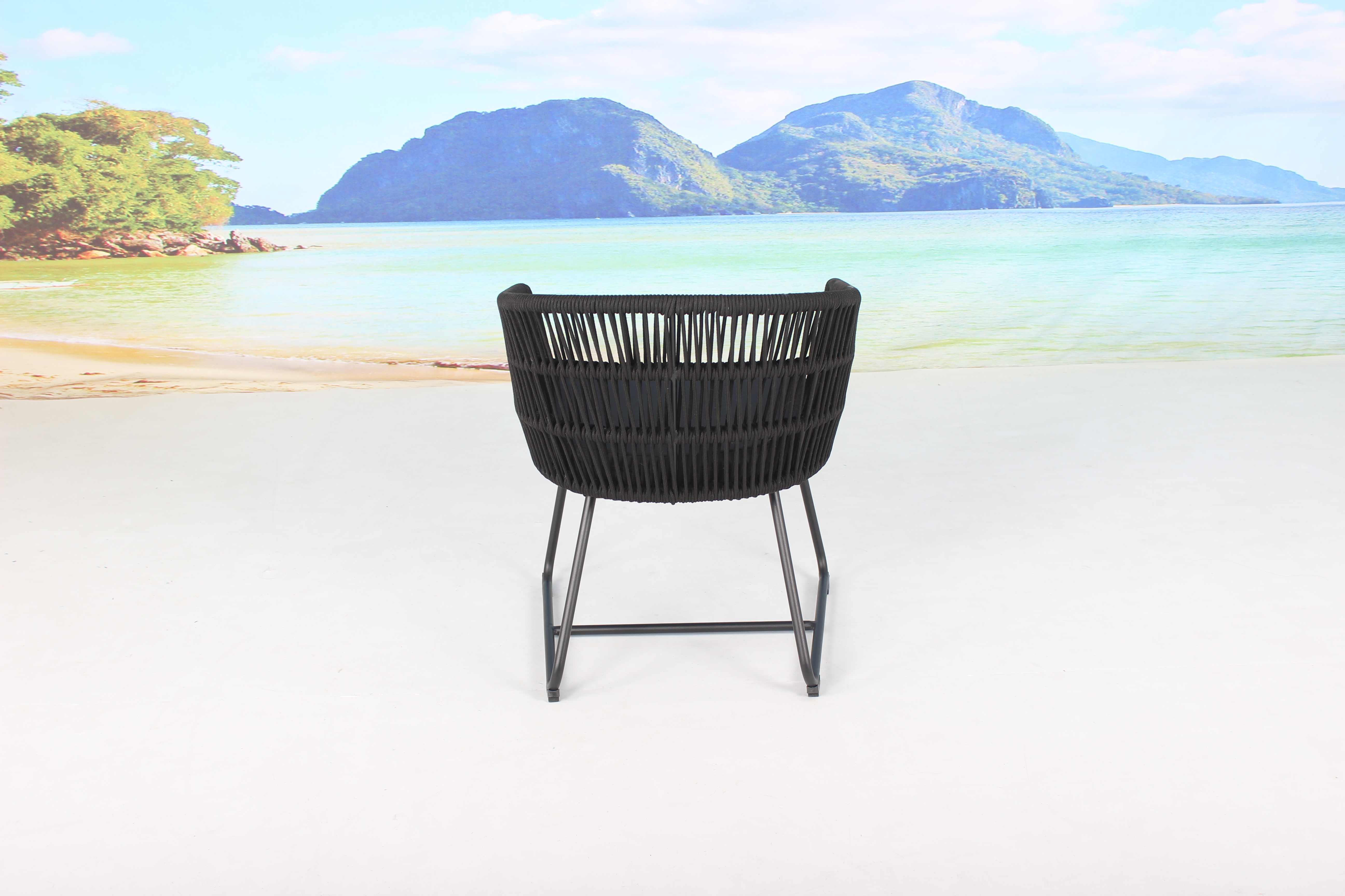 Black rope garden outdoor arm chair