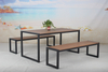 Plastic wood garden dining table chair set