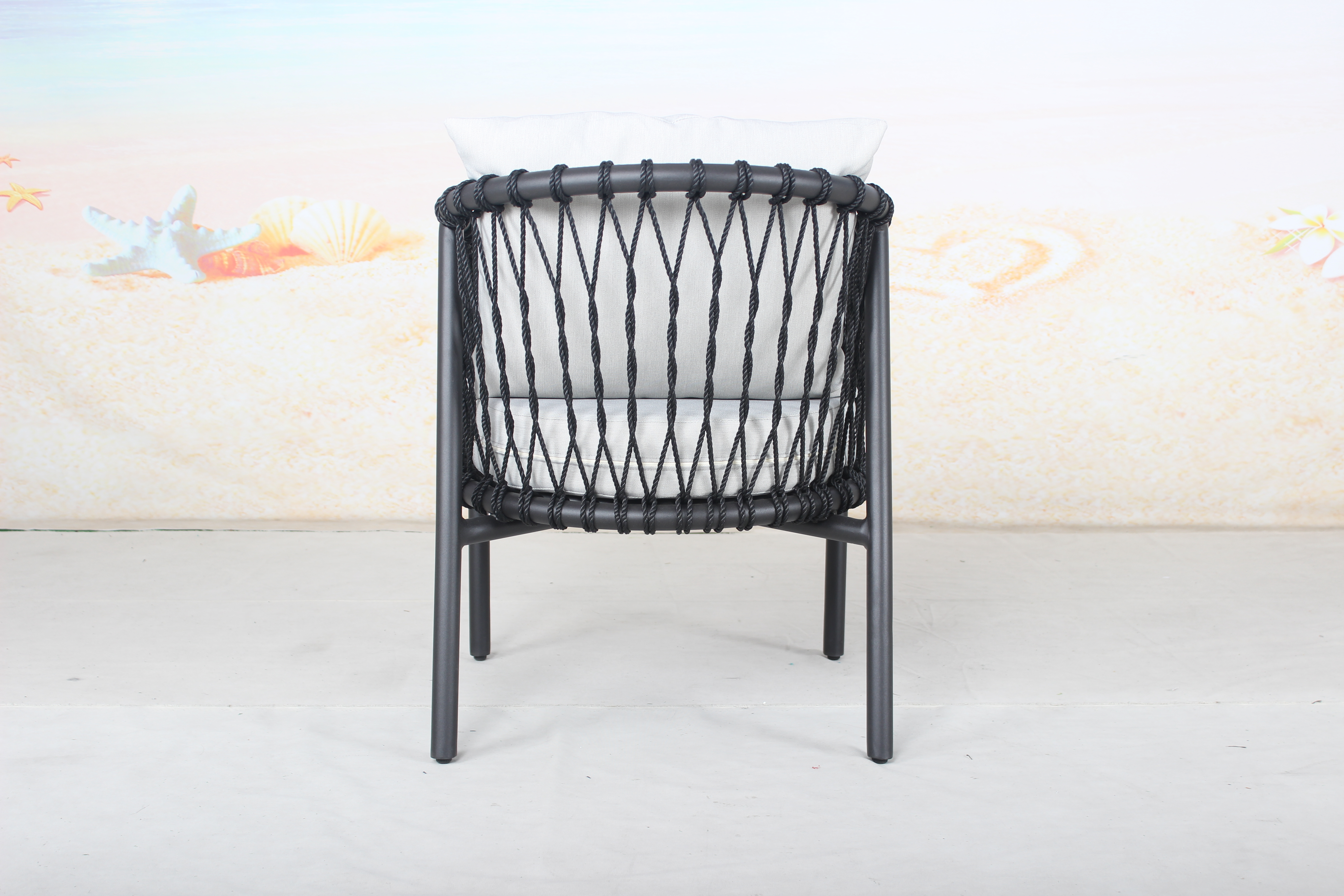 Black rope balcony leisure chair