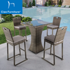 5 piece rattan patio high bar furniture set