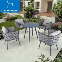 Garden round aluminum table and chairs set